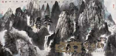 杨正国 甲申（2004）年作 山水清音图 镜心 136.5×69cm